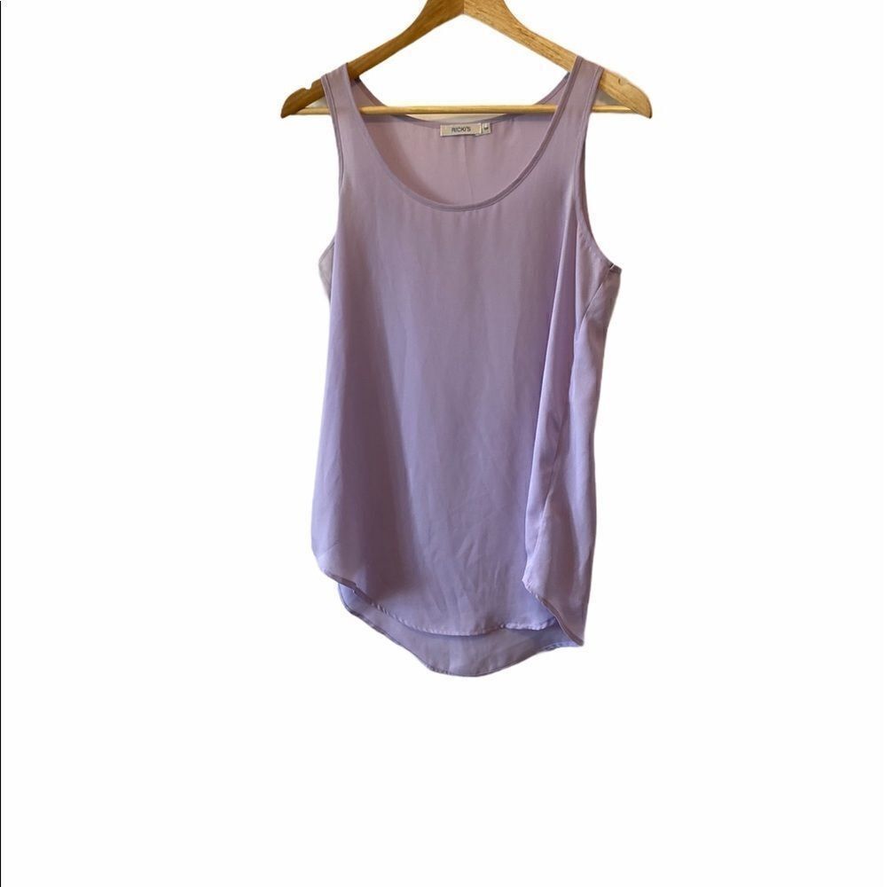 RICKIS Lilac Semi Sheer Scoop Neck Light Tank Top